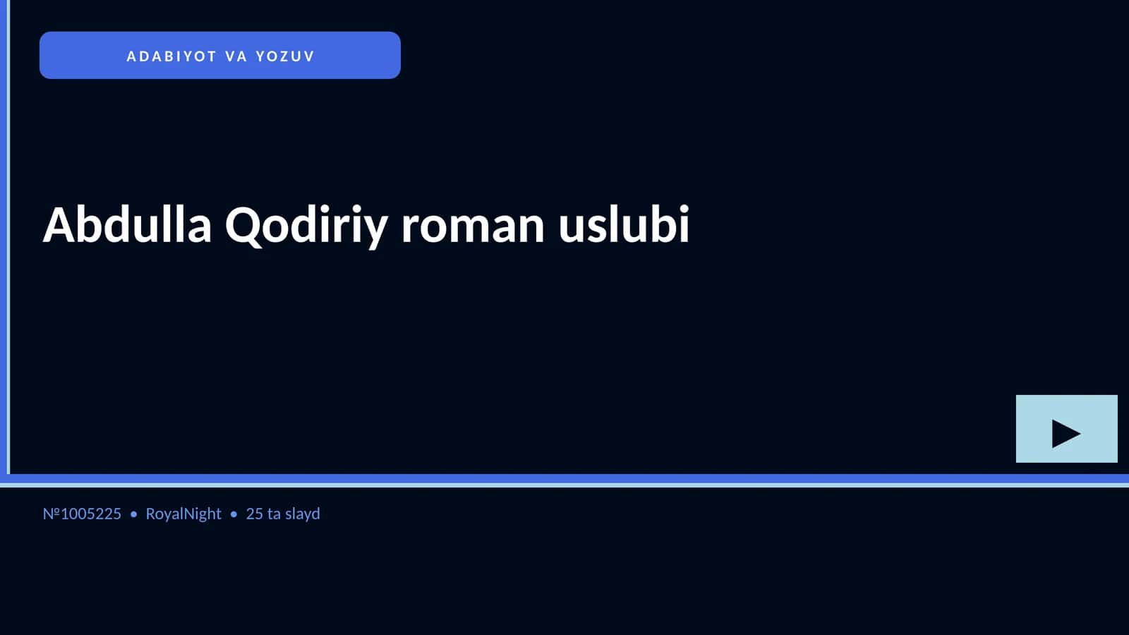 Abdulla Qodiriy roman uslubi 1