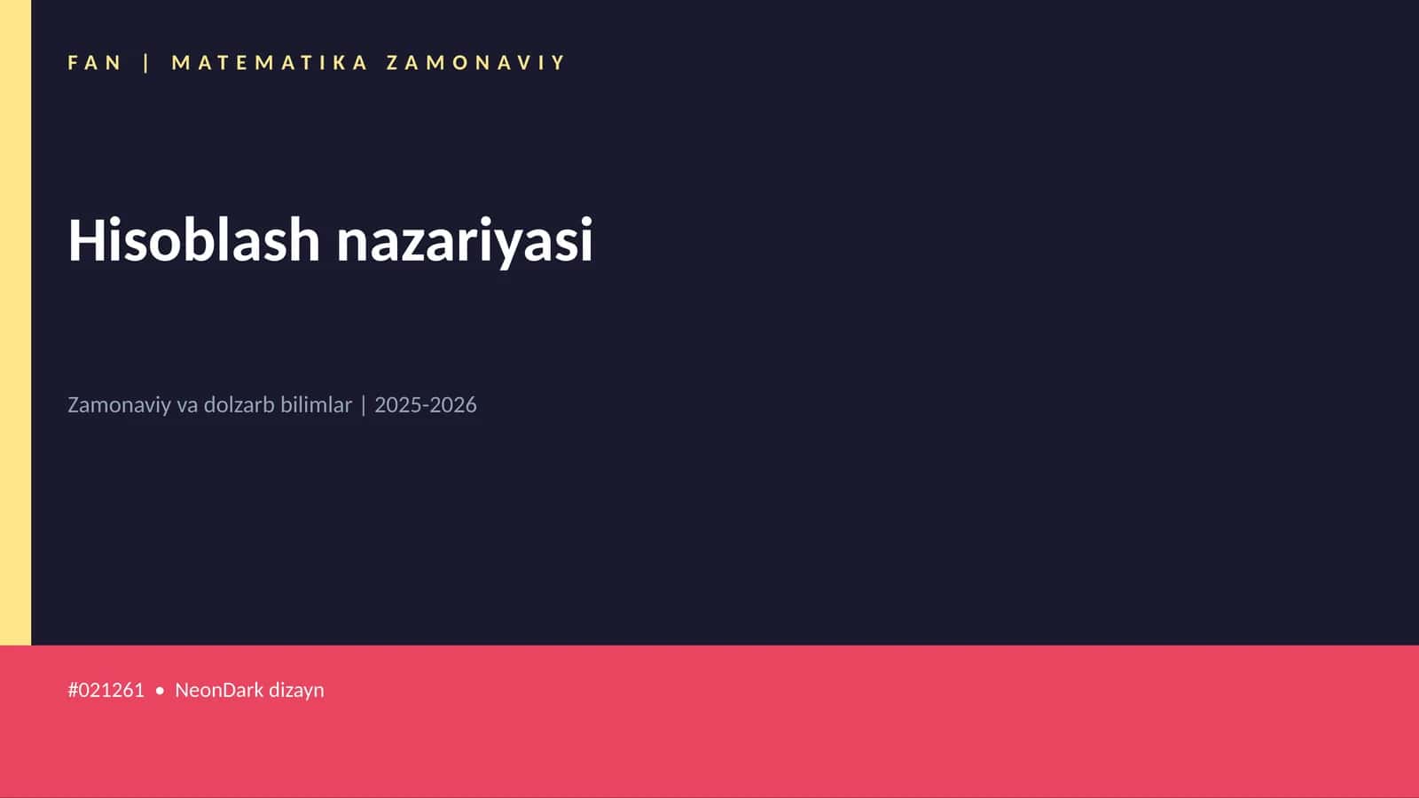 FAN | MATEMATIKA ZAMONAVIY 1