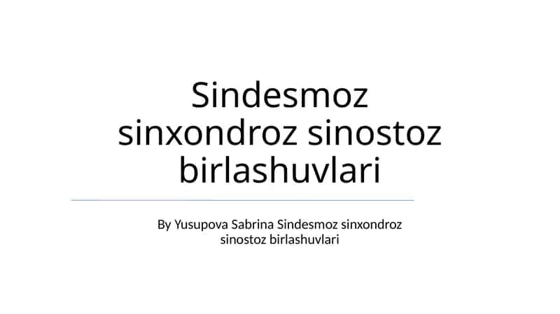 Sindesmoz sinxondroz sinostoz birlashuvlari 1