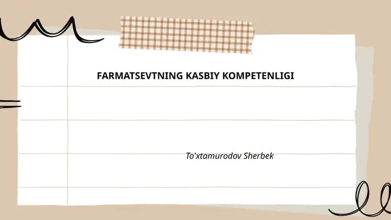 Farmatsevtning klinik farmatsevtika bo‘yicha kompetensiyalari 1
