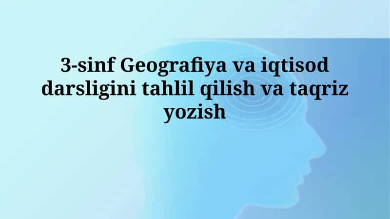3-sinf Geografiya va Iqtisod Darsligi 1