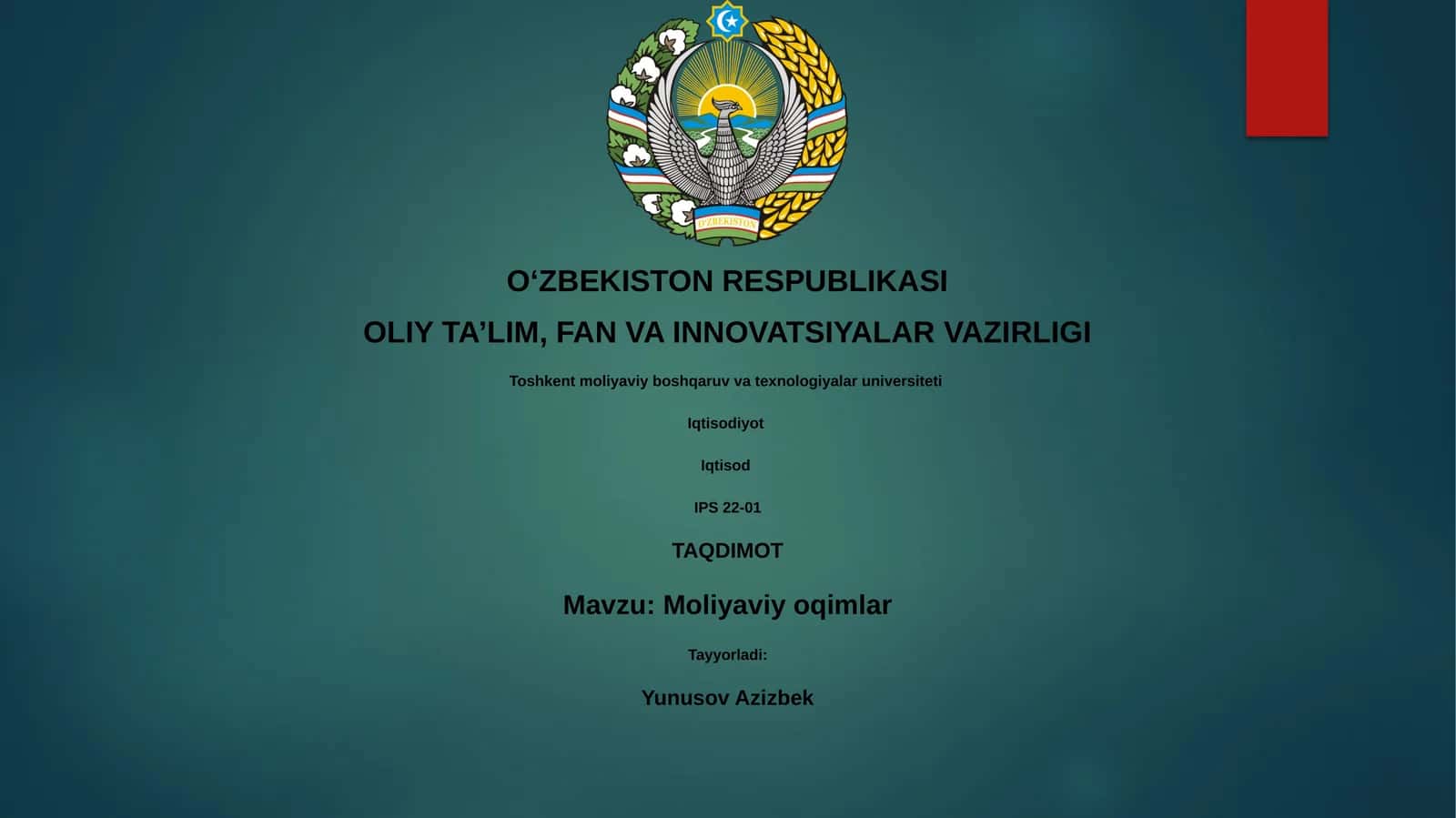 Moliyaviy oqimlar 1