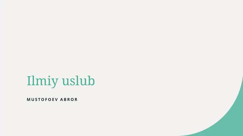 Ilmiy uslub 1