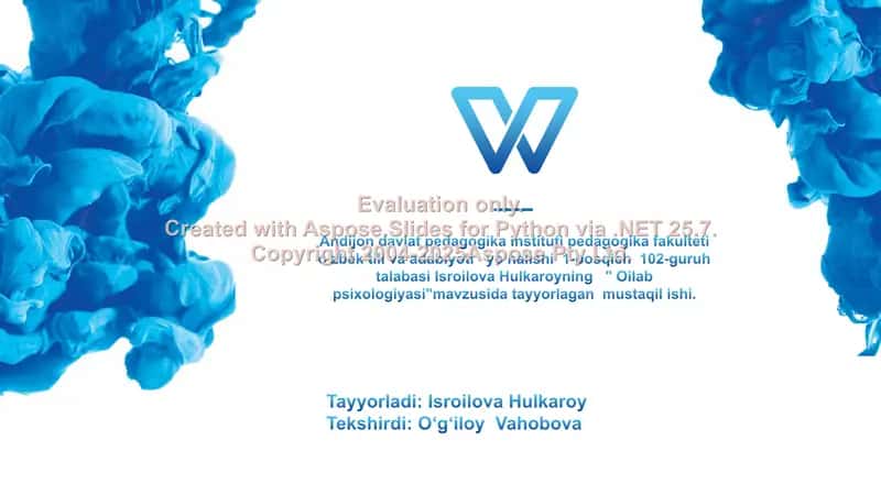 "Oilab psixologiyasi" 1