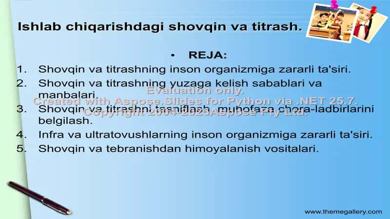 Ishlab chiqarishdagi shovqin va titrash 1