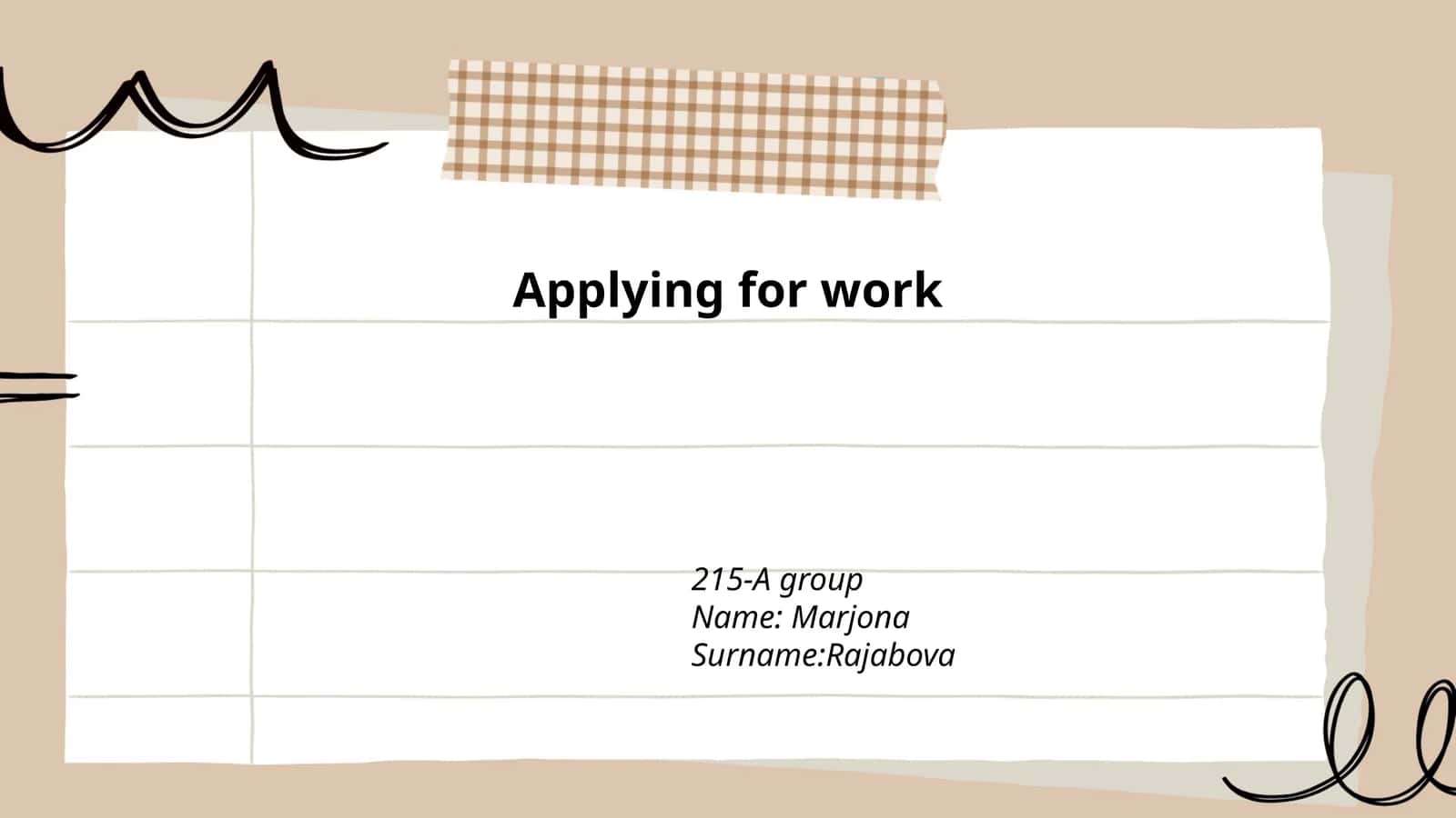 Applying for work 1