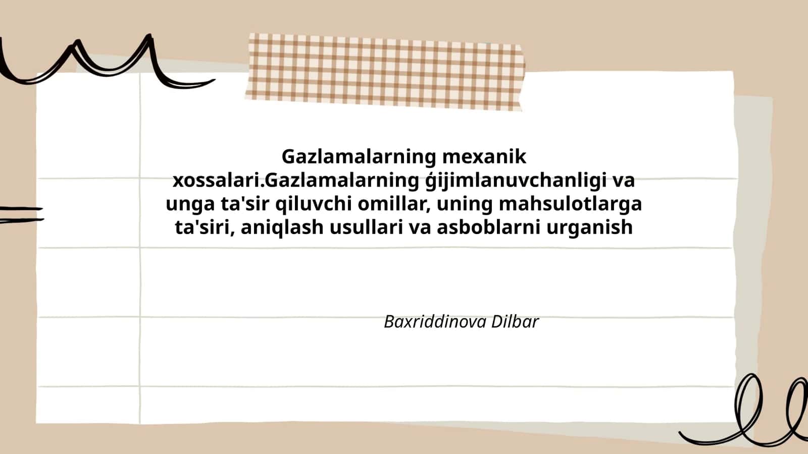 Gazlamalarning mexanik xossalari 1