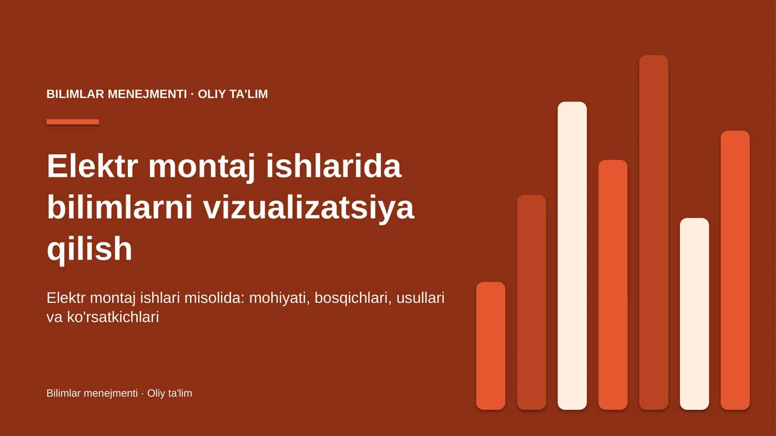 Elektr montaj ishlarida bilimlarni vizualizatsiya qilish 1