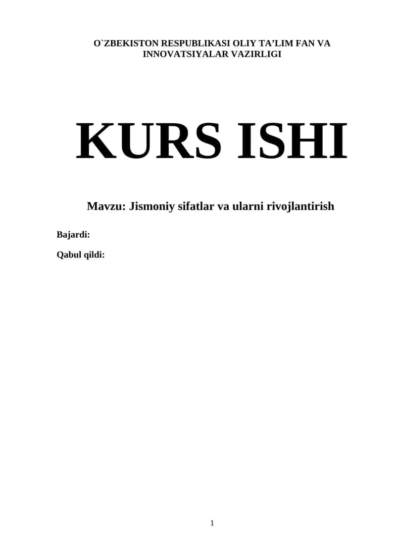 Jismoniy sifatlar va ularni rivojlantirish 1