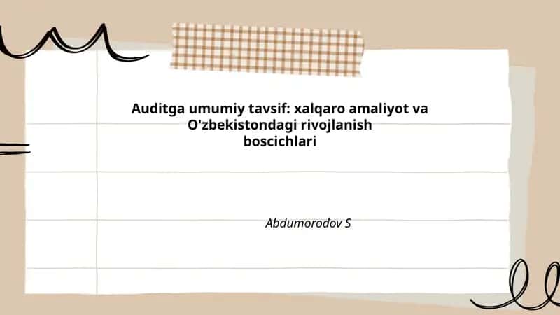 Auditga umumiy tavsif 1