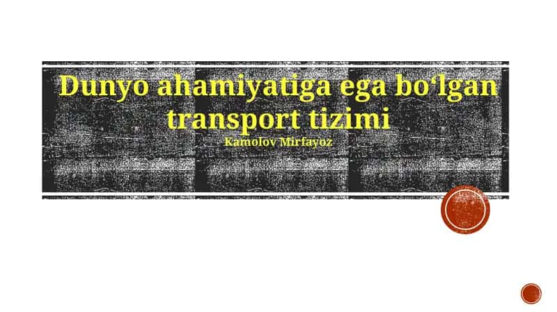Havoda Transport va Xalqaro Aloqalar 1