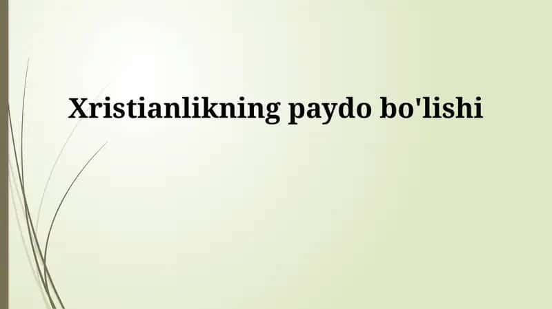 Xristianlikning ildizlari 1