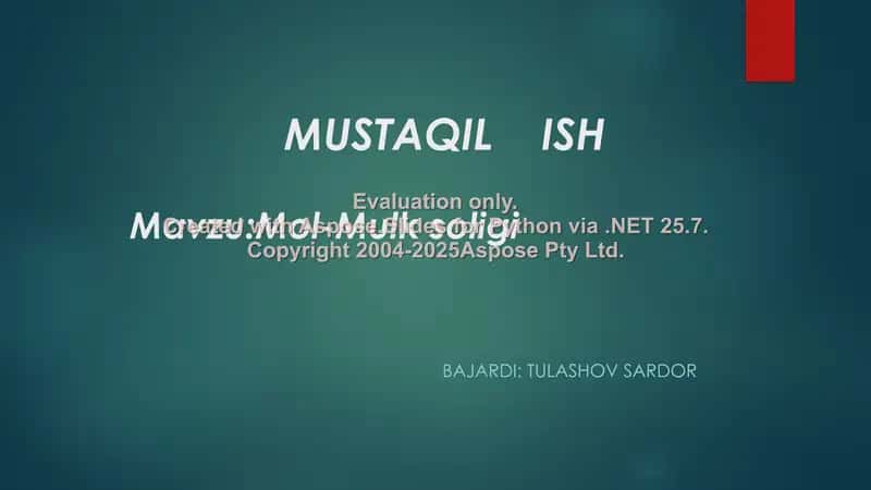 Mustaqil ish - Mol-mulk soligi 1