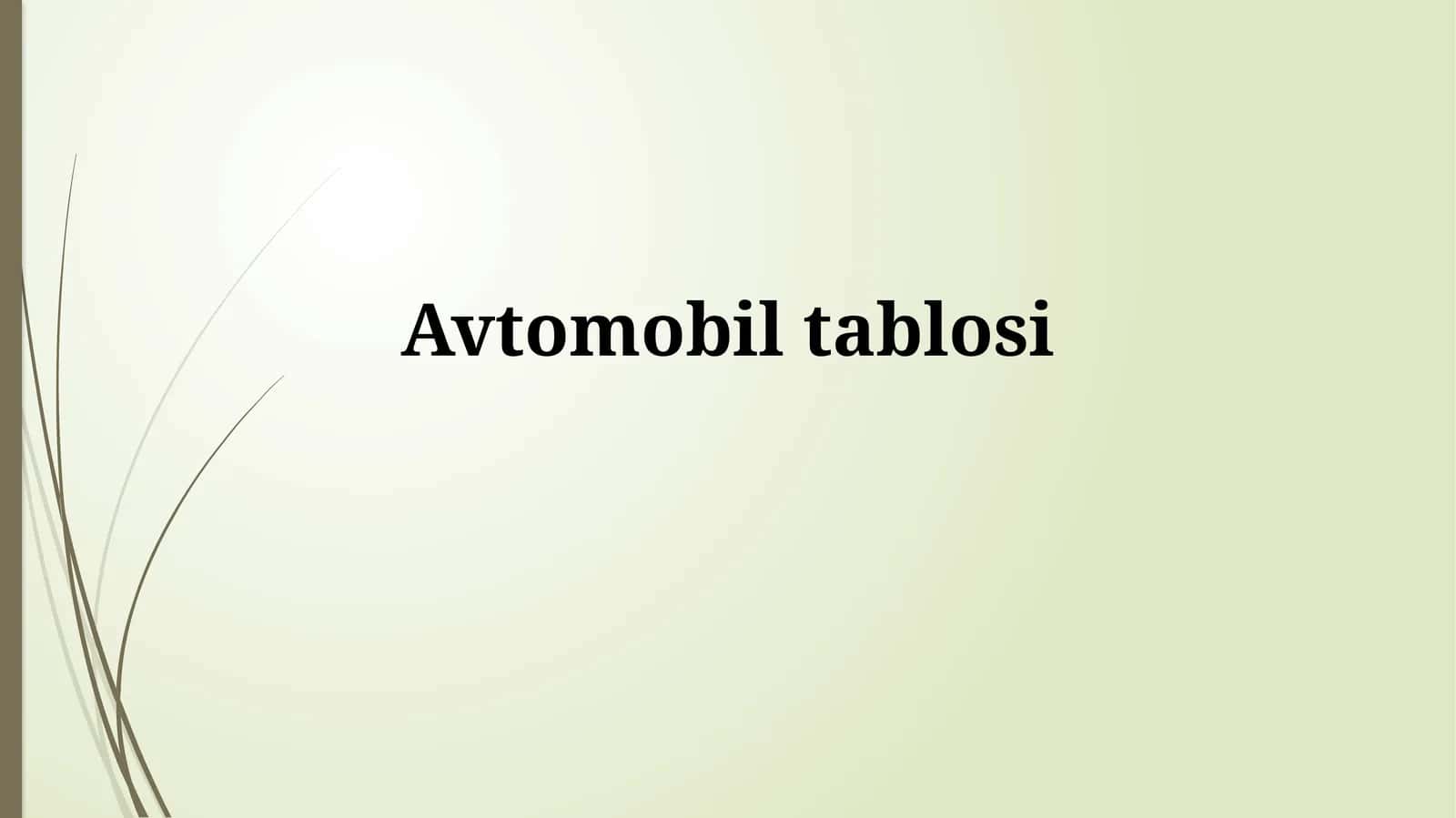 Avtomobiltablosi 1