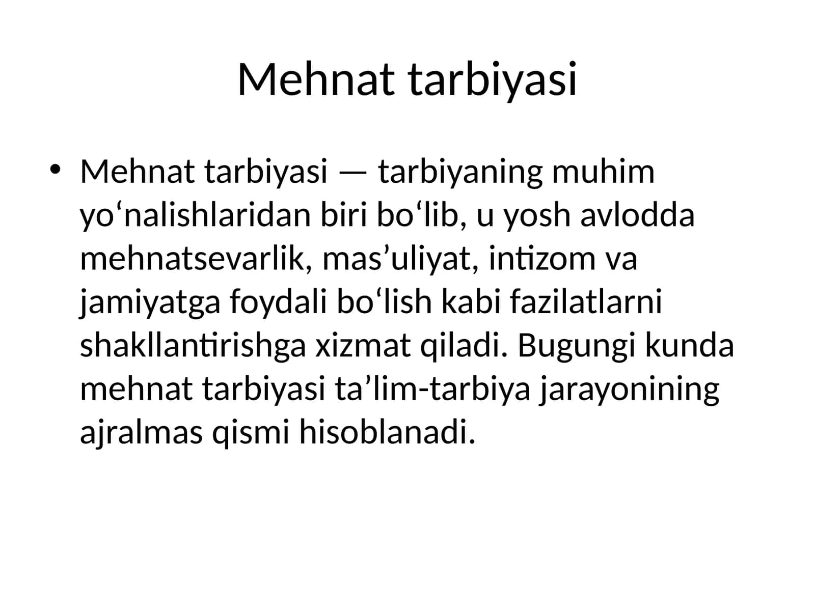 Mehnat tarbiyasi 1