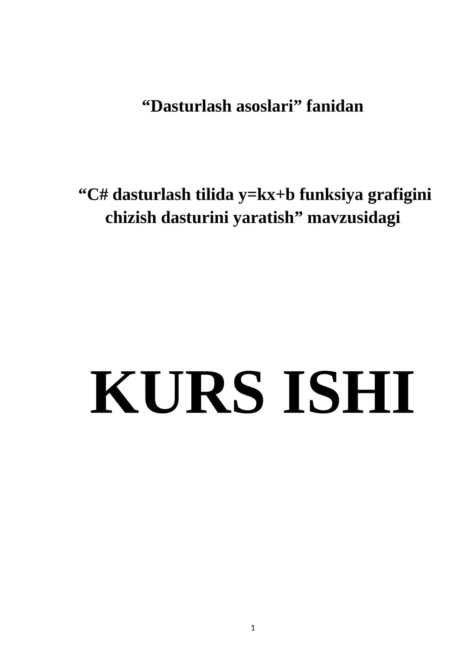 "C# dasturlash tilida y=kx+b funksiya grafigini chizish dasturi" 1
