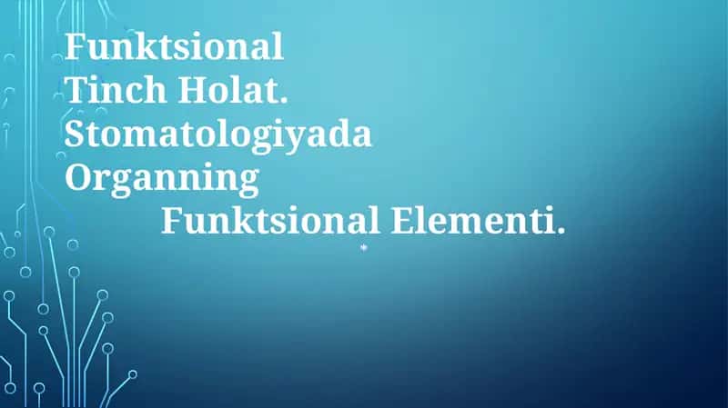 Funktsional Tinch Holat 1