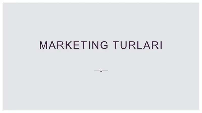 ''Marketing turlari'' 1