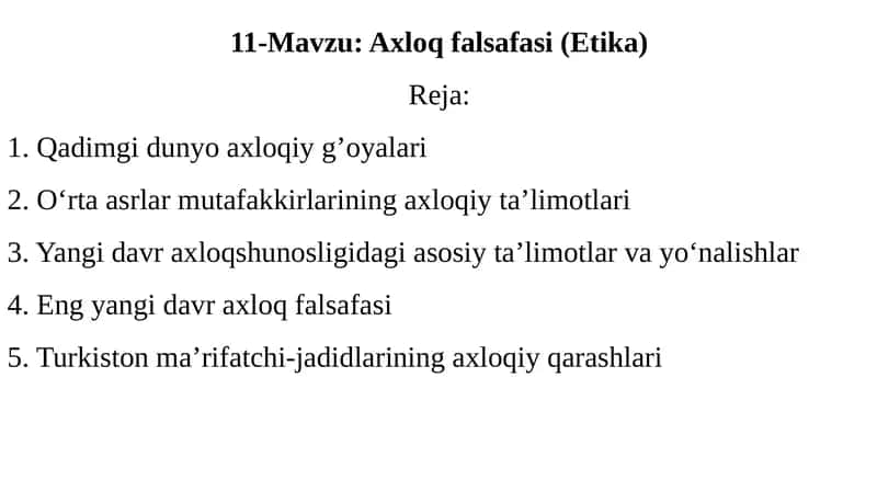 Axloq falsafasi (Etika) 1