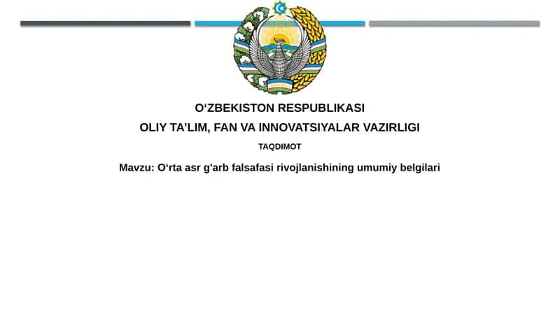 Oʻrtaasrlar Gʻarb falsafasi 1