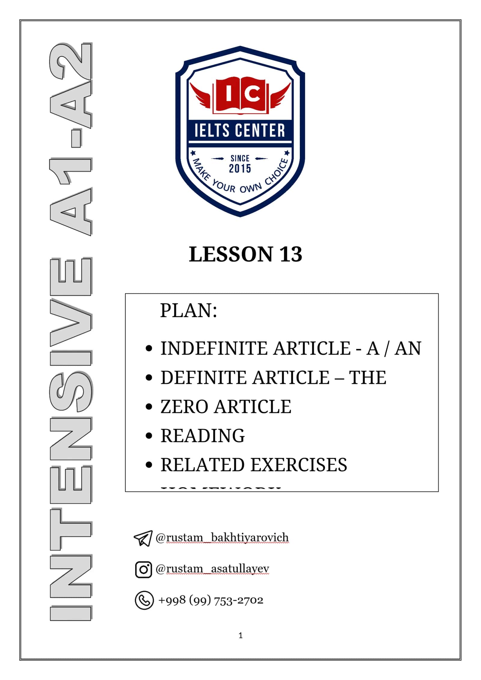 ARTICLES(artikllar) 1