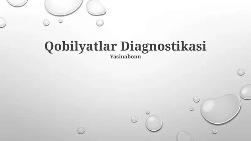 Qobilyatlar Diagnostikasi 1
