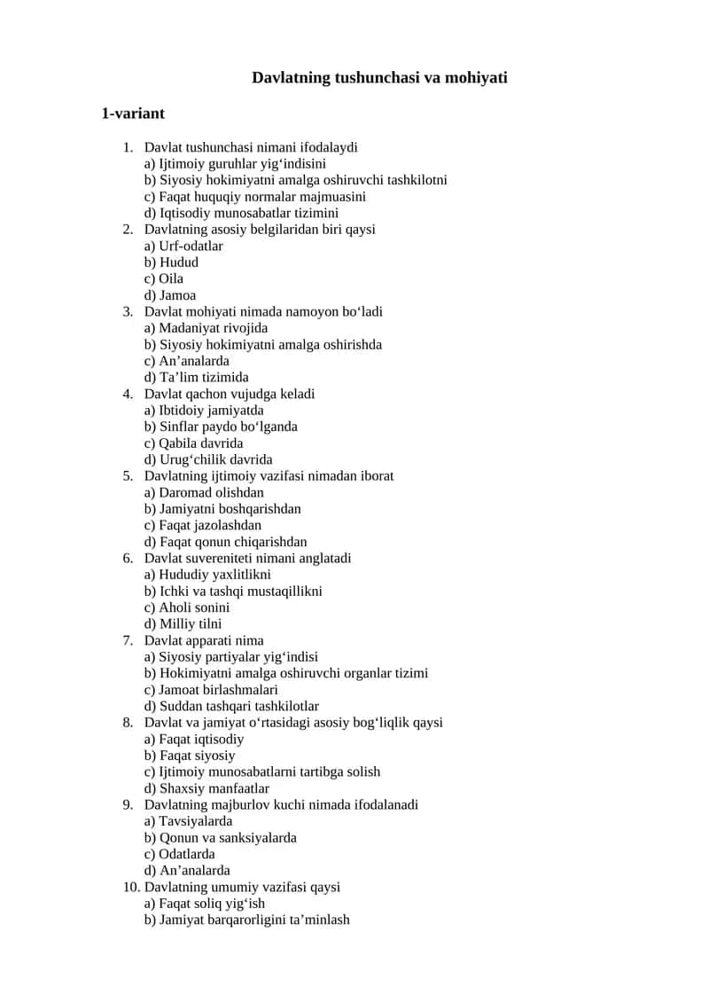 Davlatning tushunchasi va mohiyati 1