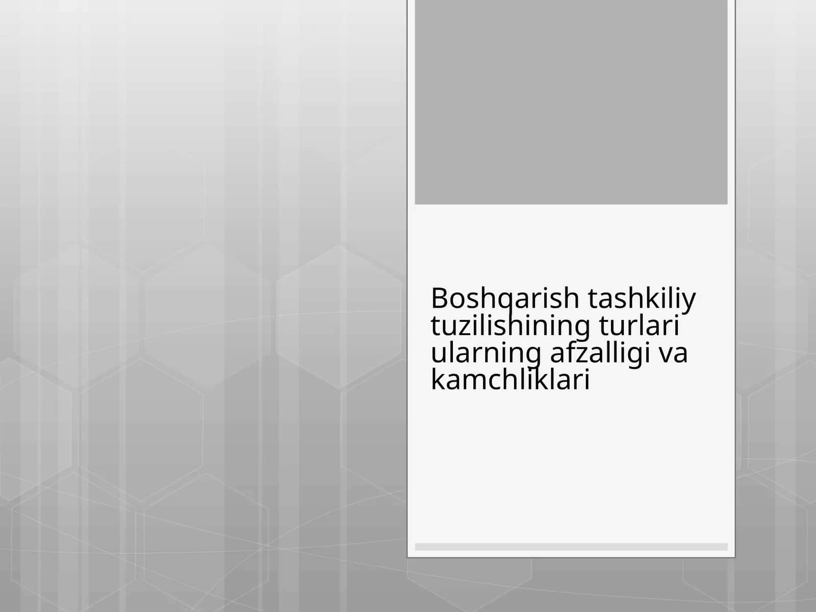 Boshqaruv tashkiliyat uzilishi 1