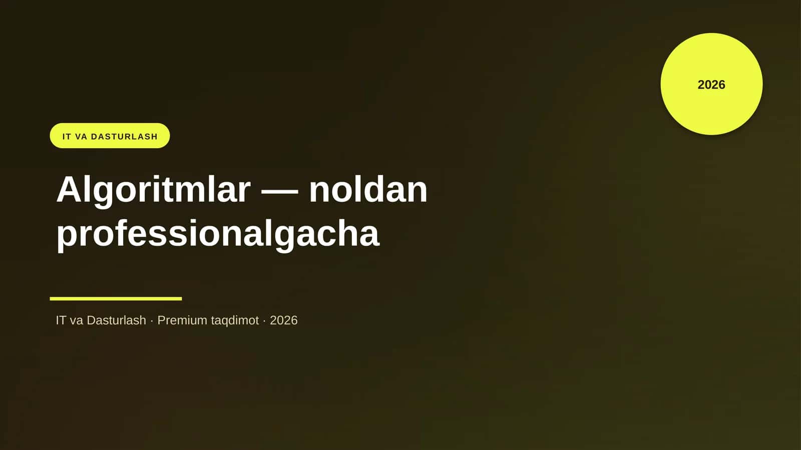 Algoritmlar — noldan professionalgacha 1