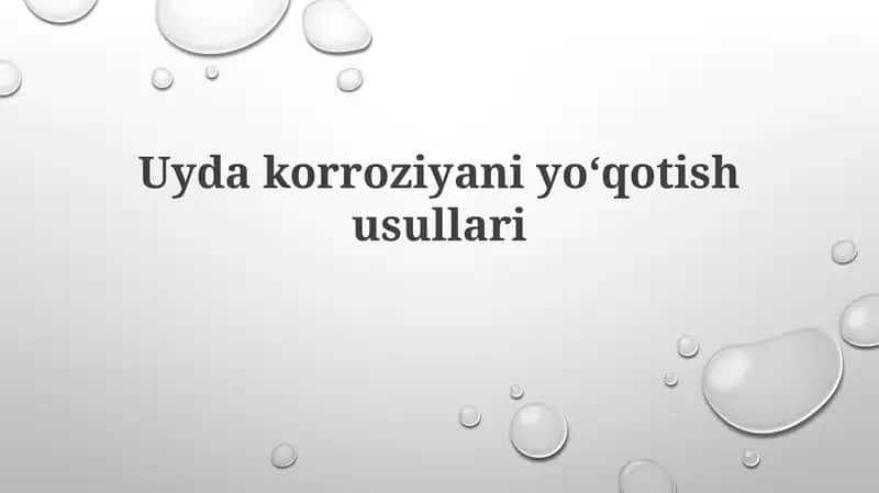 Uydakorroziyaniyoʻqotishusullari 1