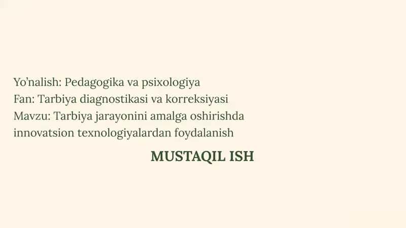 Tarbiyadiagnostikasi va korreksiyasi 1