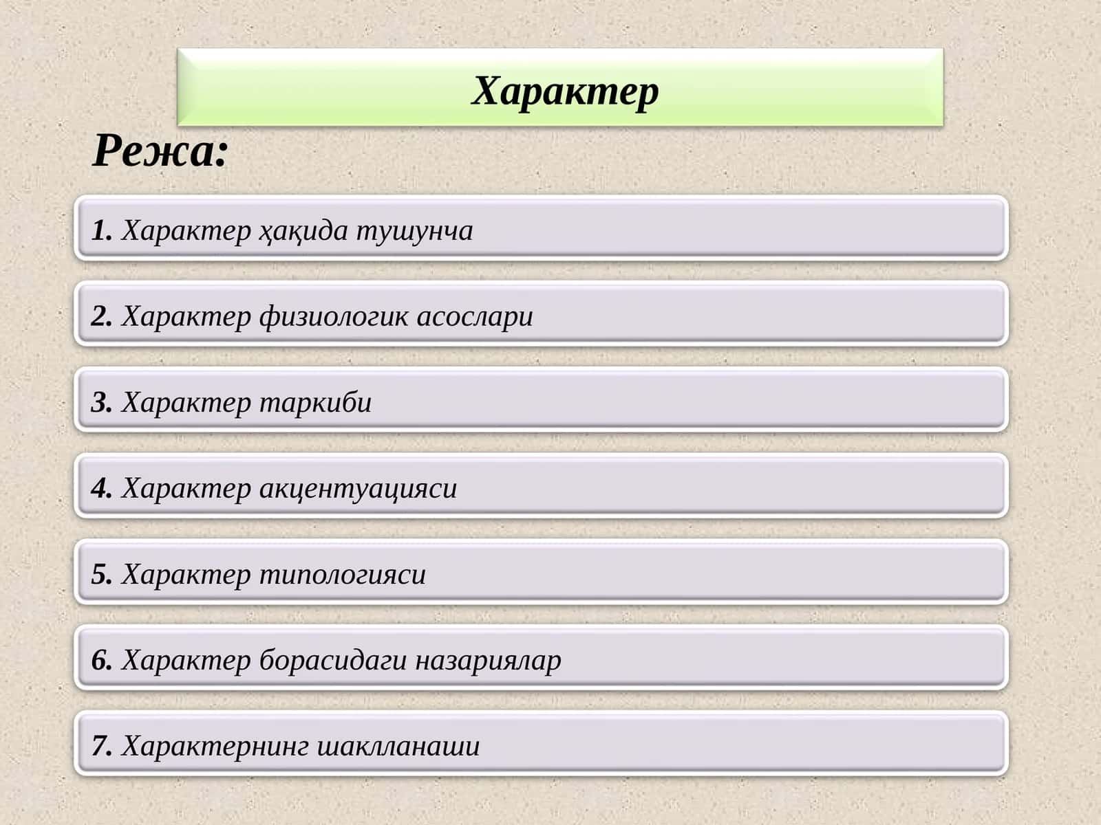 Характер 1