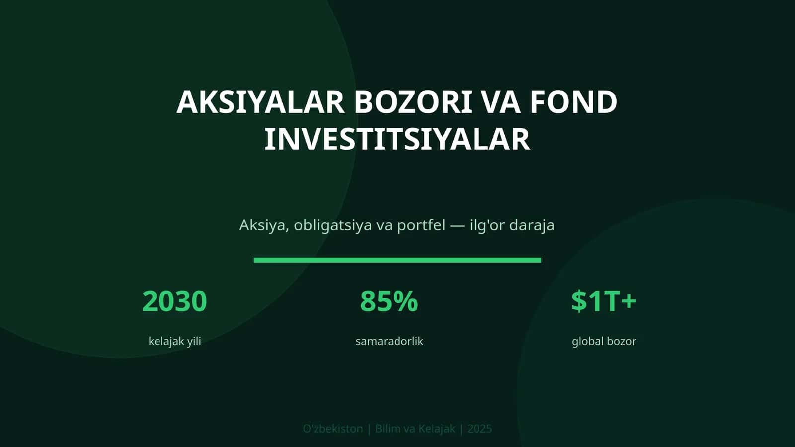 Aksiyalar bozori va fond investitsiyalar 1