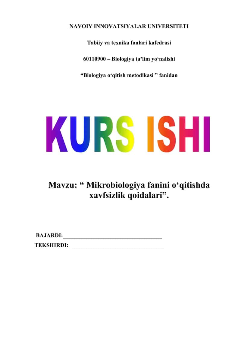 Biologiya o‘qitish metodikasi 1