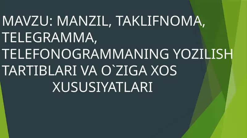 Manzil taklifnoma, telegramma, telefonagramma 1