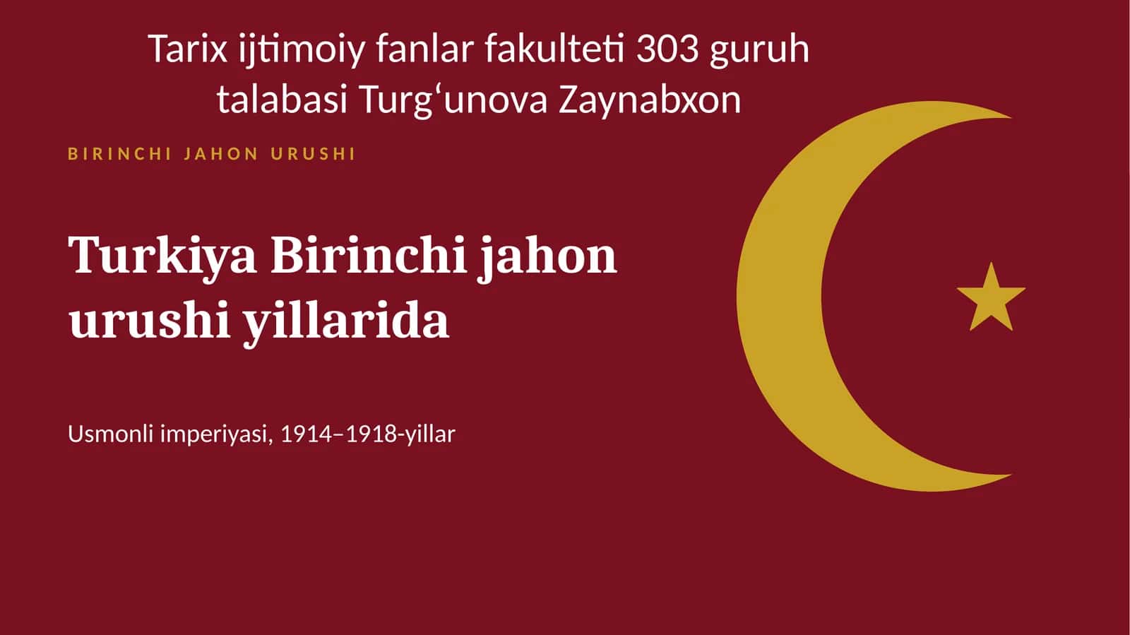 BIRINCHI JAHON URUSHI 1