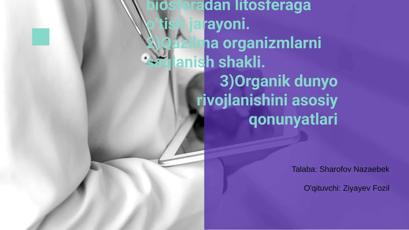 Organizmlarning biosferadan litosferaga oʻtish jarayoni 1