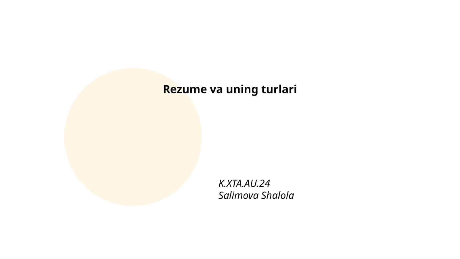 Rezume va uning turlari 1
