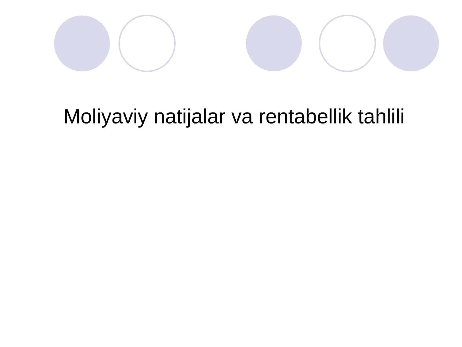 Moliyaviy natijalar va rentabellik tahlili 1