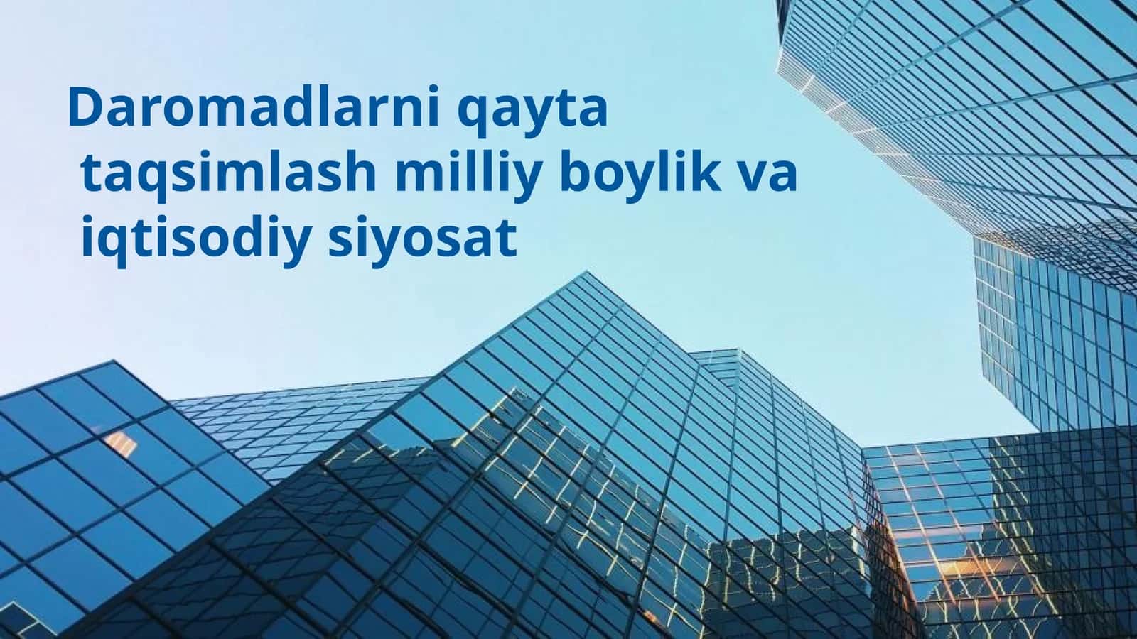 Milliy boylik va daromadlarni taqsimlash 1