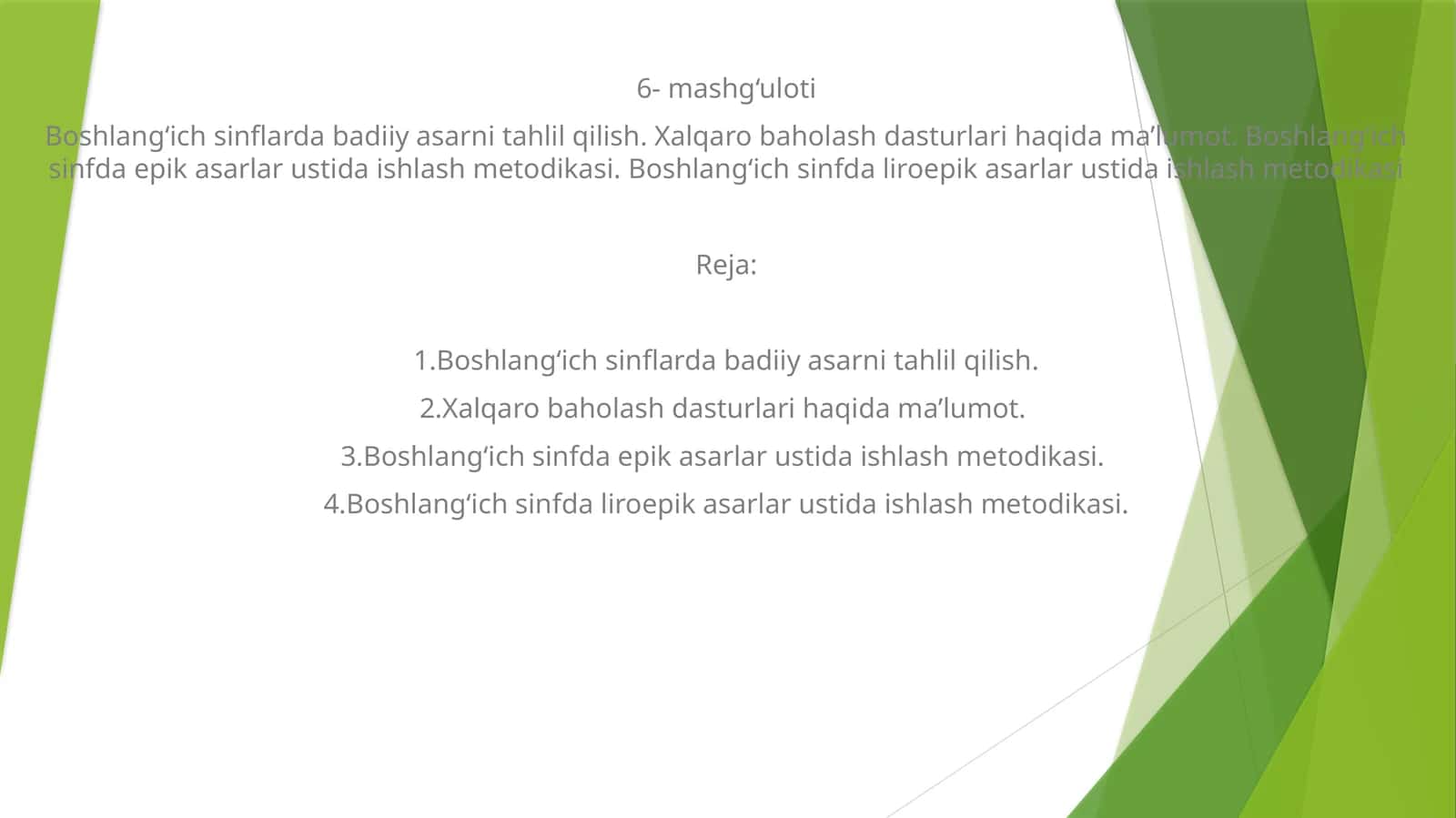 Boshlang‘ich sinflarda badiiy asarni tahlil qilish 1