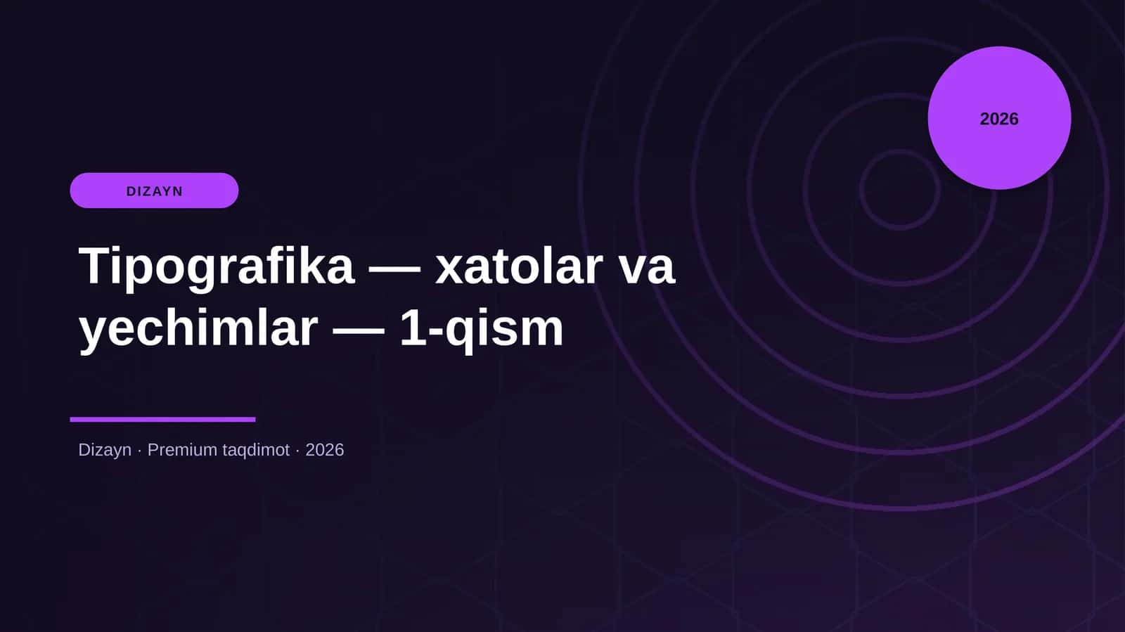 Tipografika — xatolar va yechimlar — 1-qism 1