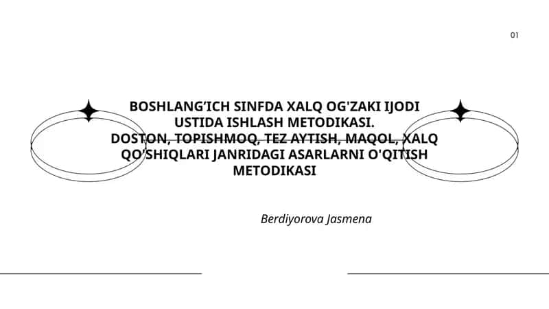 XALQ OG'ZAKI IJODI USTIDA ISHLASH METODIKASI 1