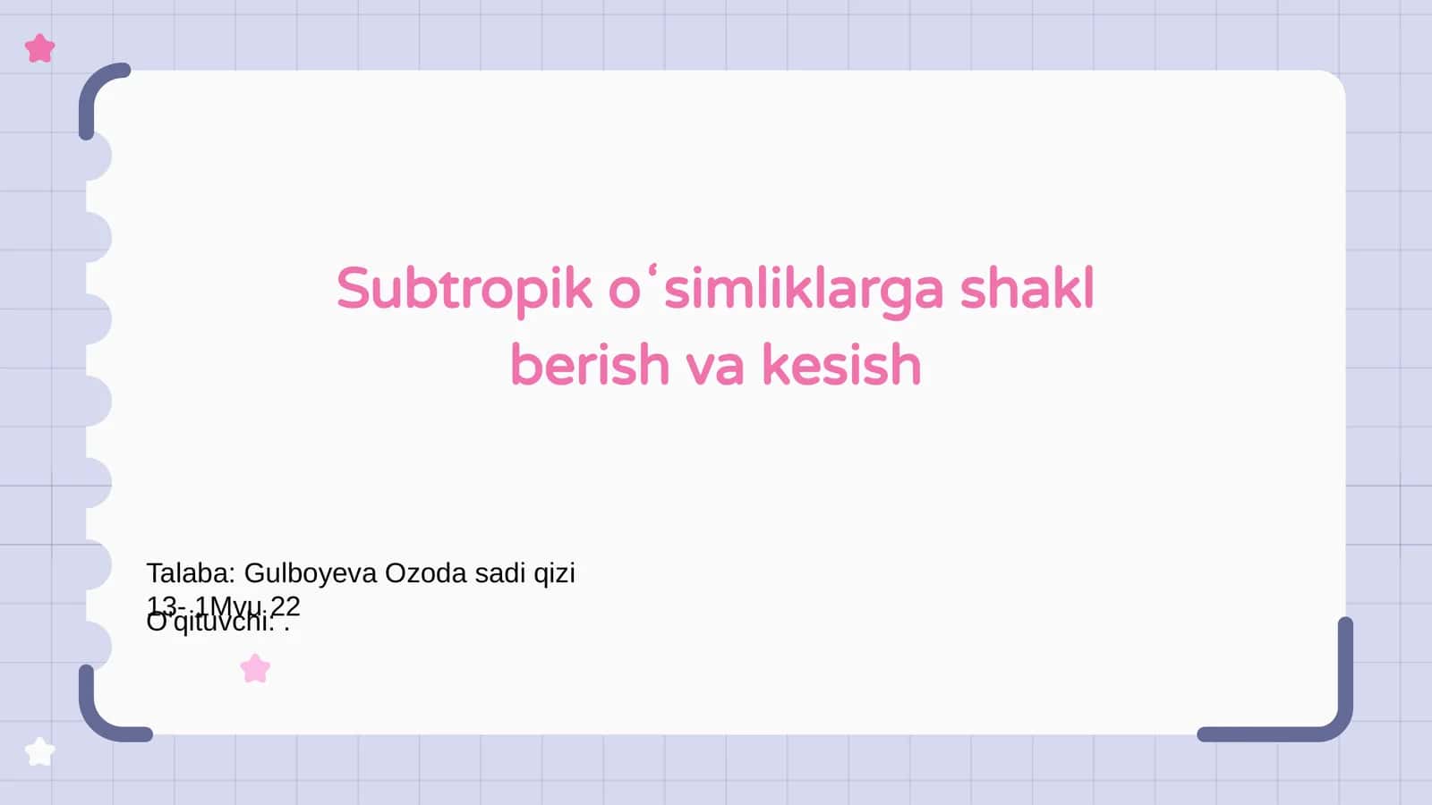 Subtropik oʻsimliklarga shakl berish va kesish 1