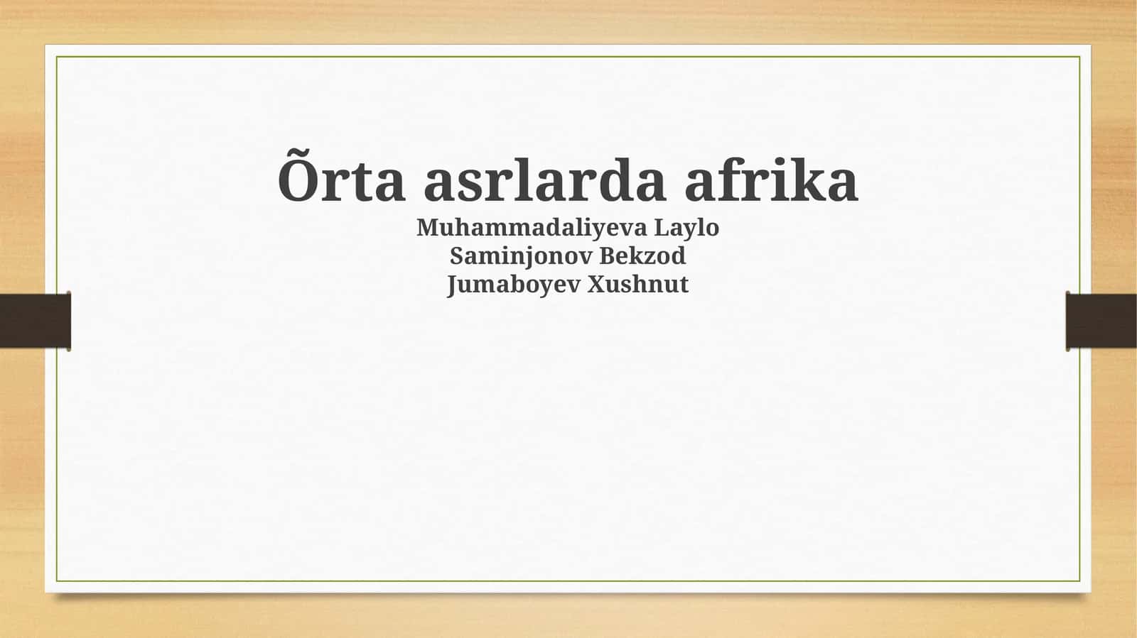 Õrta asrlarda Afrika 1