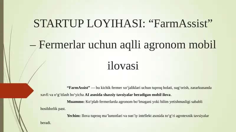 Fermerlar uchun aqlli agronom mobil ilovasi 1
