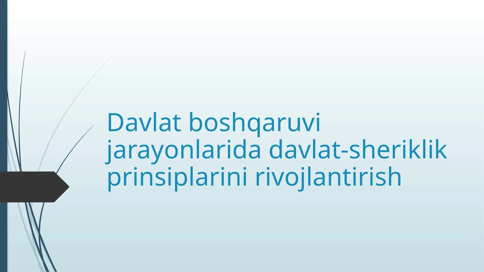 Davlat boshqaruvi jarayonlarida davlat-sheriklik prinsiplarini rivojlantirish 1
