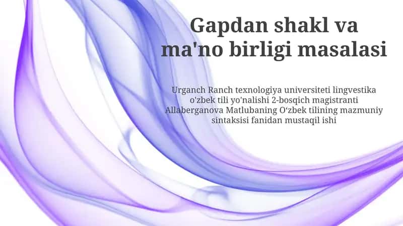O'zbek tilining mazmuniy sintaksisi 1