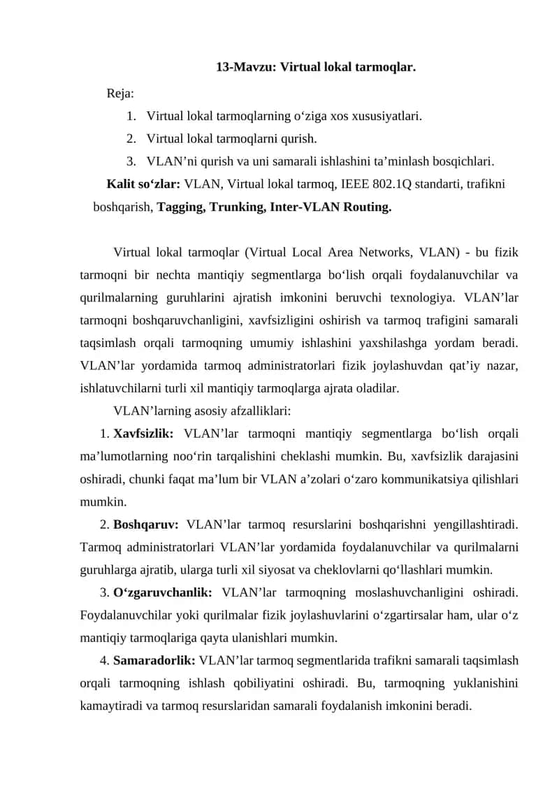 Virtual lokal tarmoqlar 1