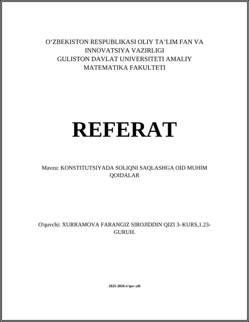 KONSTITUTSIYADA SOLIQNI SAQLASHGA OID MUHIM QOIDALAR 1